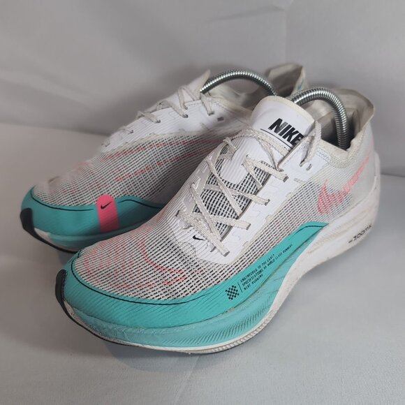 Nike ZoomX Vaporfly Next% 2 CU4111-101 US 8.5 M 10 W White Watermelon Pink Blue - Picture 2 of 16